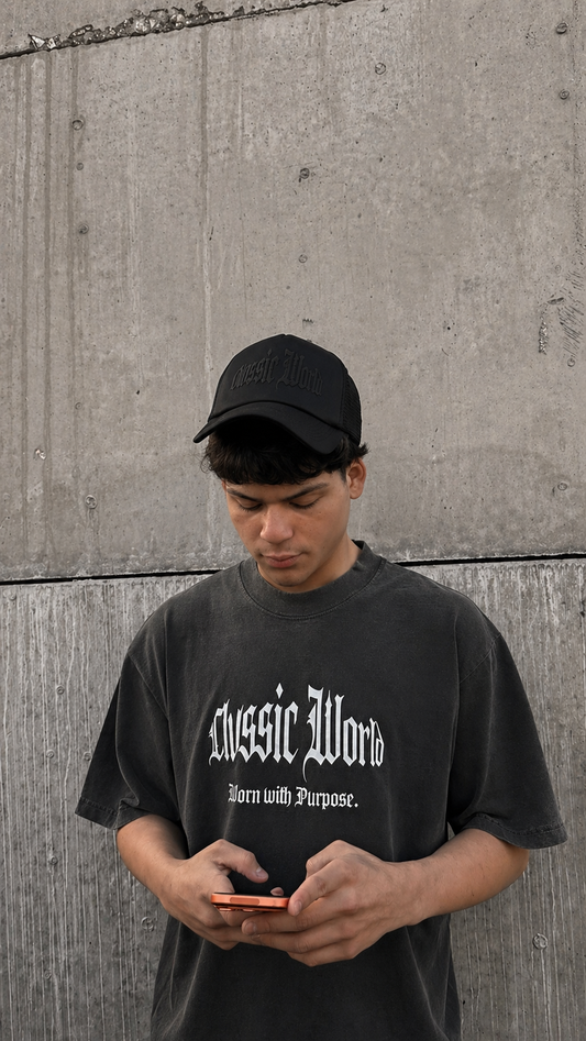 Worn with Purpose tees.